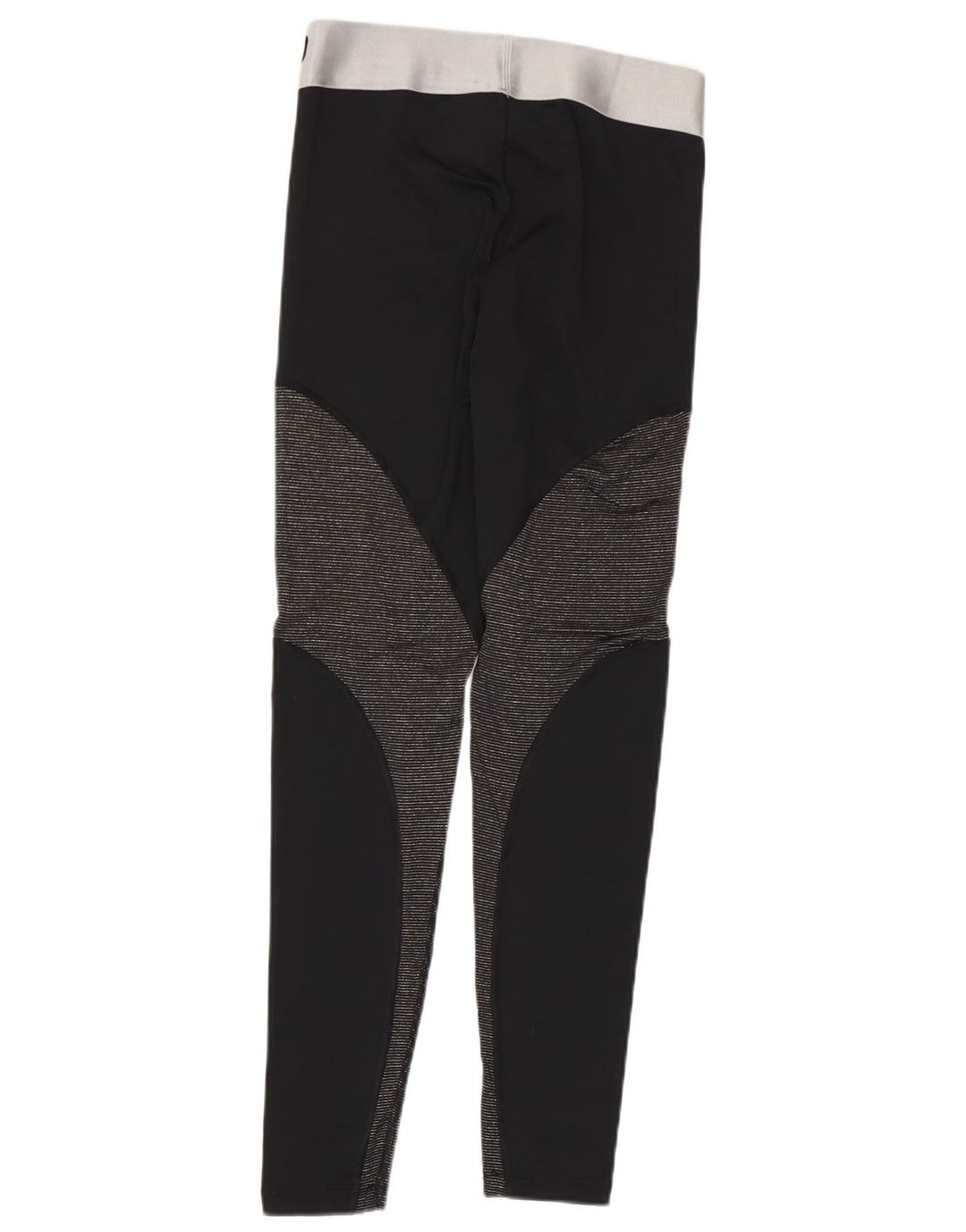 Nike Womens Dri Fit Graphic Leggings UK 12 Medium  Black Colourblock