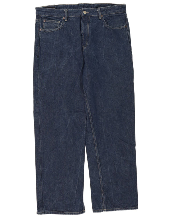 Zara Mens Straight Jeans EU 46 XL W36 L30 Blue Cotton