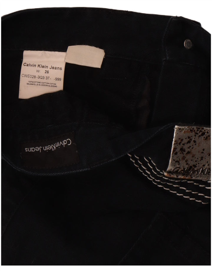 Calvin Klein Womens Mini Denim Skirt W26 Small Black Cotton