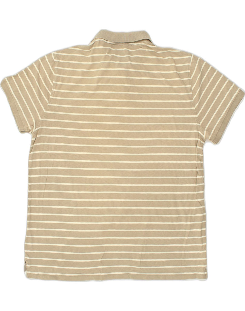 J. CREW Mens Polo Shirt XL Beige Striped Cotton | Vintage J. Crew | Thrift | Second-Hand J. Crew | Used Clothing | Messina Hembry 