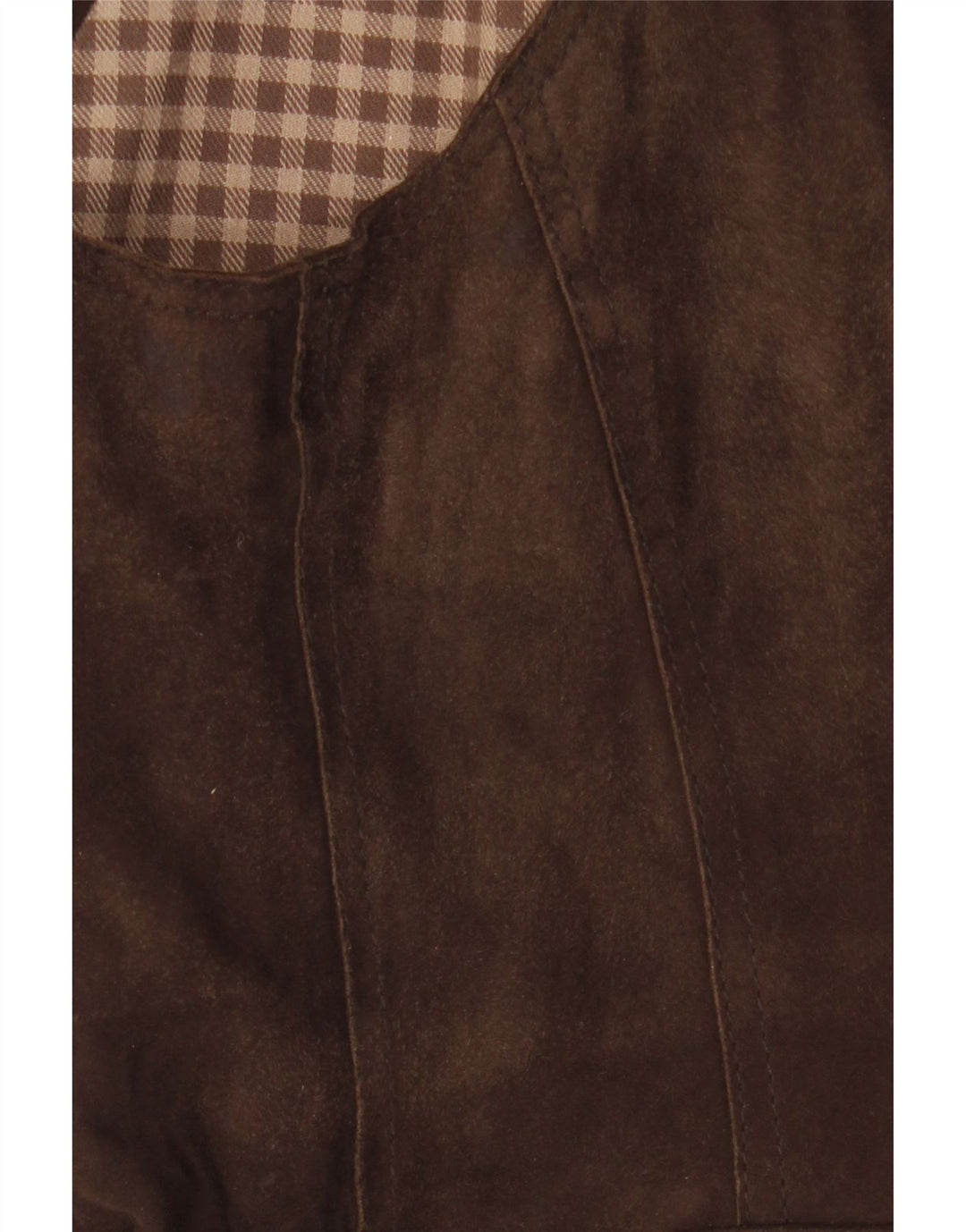 Marc O'Polo Womens Suede Waistcoat EU 38 Medium Brown Leather