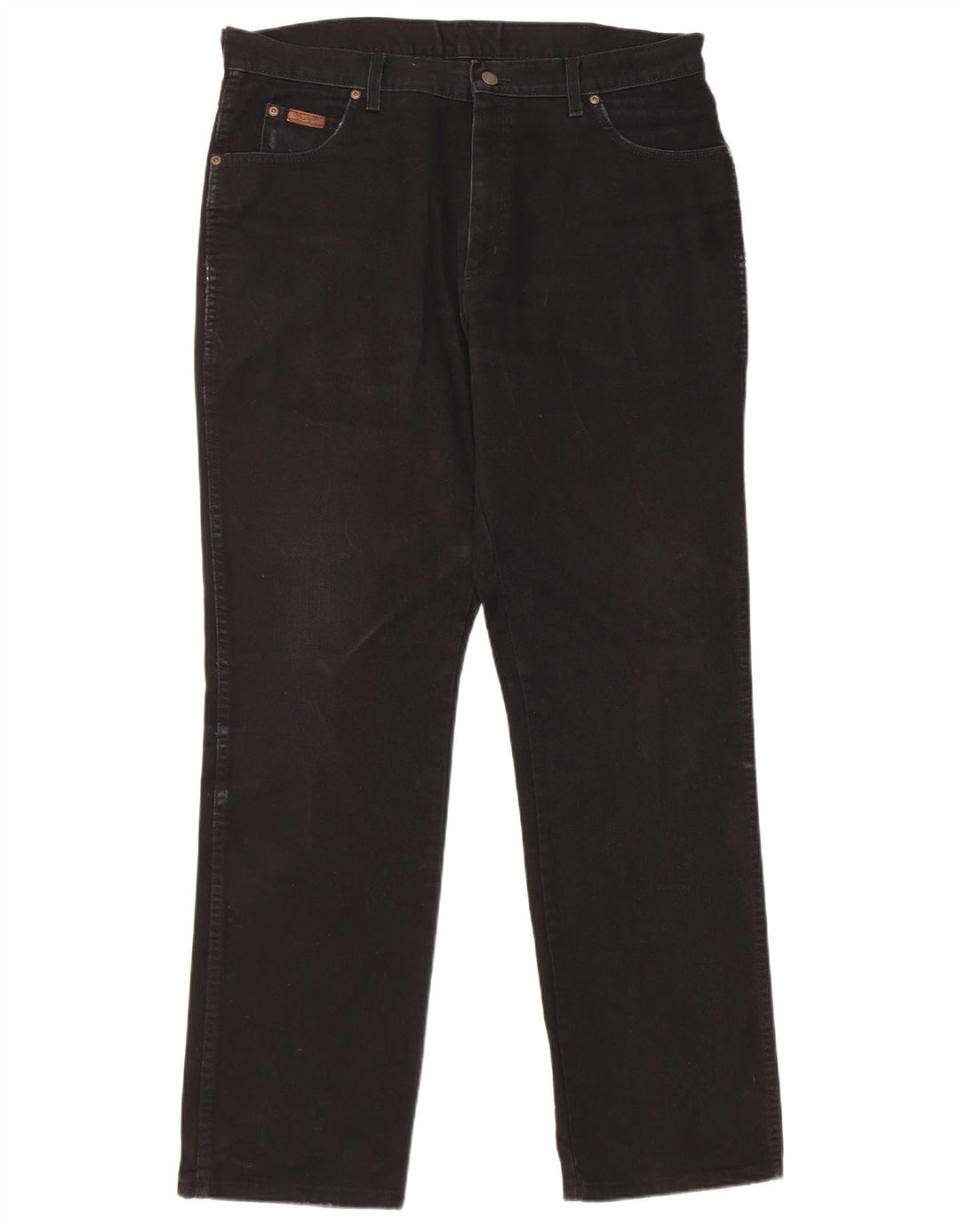Wrangler Mens Texas Straight Jeans W38 L34 Black Cotton