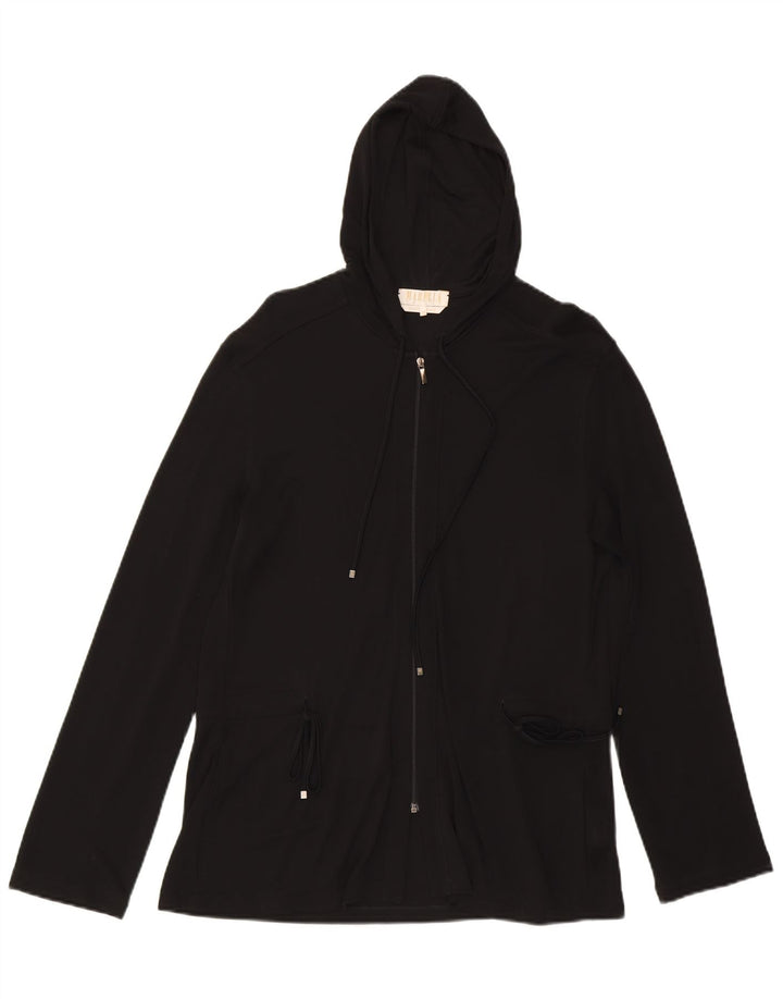 MARELLA Womens Zip Hoodie Sweater IT 48 XL Black Viscose