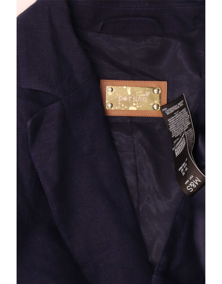 Marks & Spencer Womens 3/4 Sleeve Blazer Jacket UK 14 Large Navy Blue