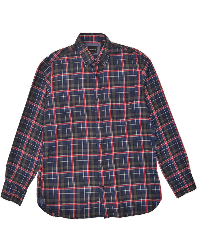 WESTBURY Mens Shirt Size 41 42 Large Navy Blue Check Cotton | Vintage WESTBURY | Thrift | Second-Hand WESTBURY | Used Clothing | Messina Hembry 