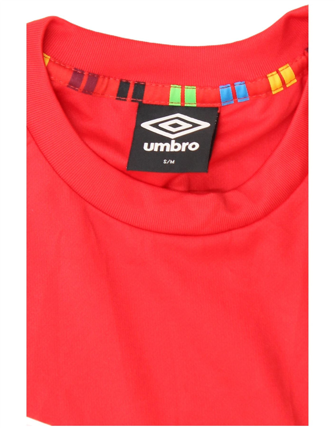 UMBRO Mens T-Shirt Top Small Red Colourblock Polyester