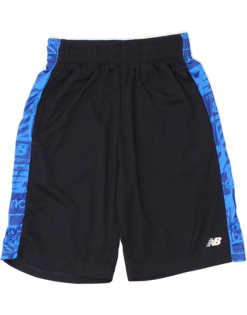 NEW BALANCE Boys Graphic Sport Shorts 11-12 Years Navy Blue Colourblock Vintage New Balance and Second-Hand New Balance from Messina Hembry 