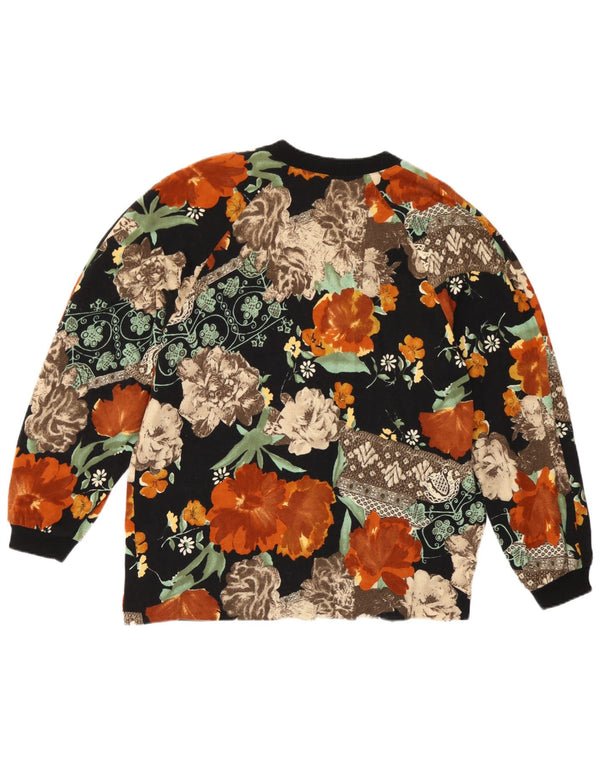 Vintage Womens Cardigan Sweater IT 44 Medium Multicoloured Floral Wool
