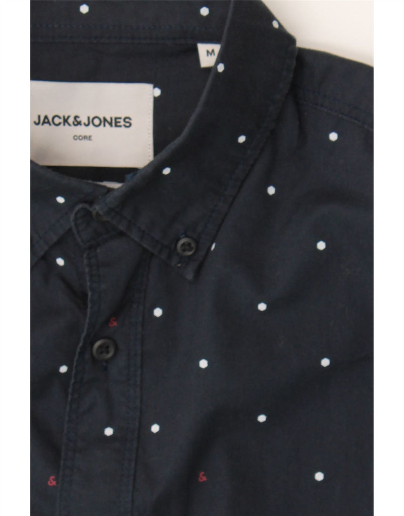 JACK & JONES Mens Shirt Medium Navy Blue Spotted Cotton Vintage Jack & Jones and Second-Hand Jack & Jones from Messina Hembry 