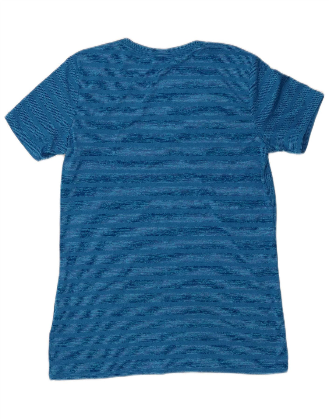 Nike Womens Dri Fit T-Shirt Top UK 12 Medium Blue Striped Polyester