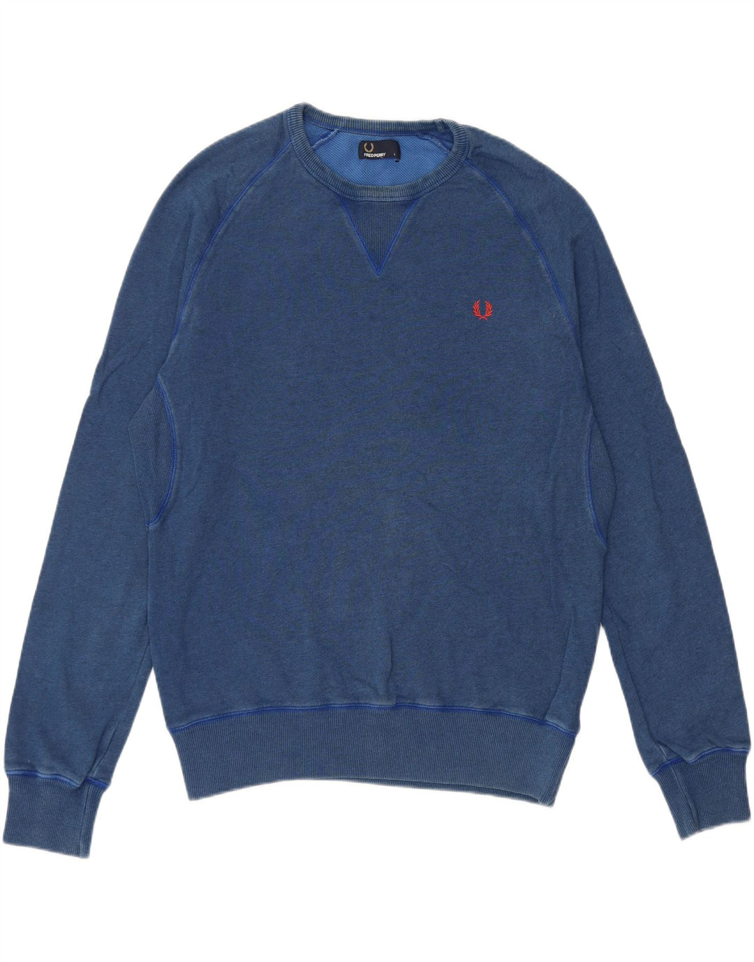 Fred Perry Mens Sweatshirt Jumper Large Blue Cotton