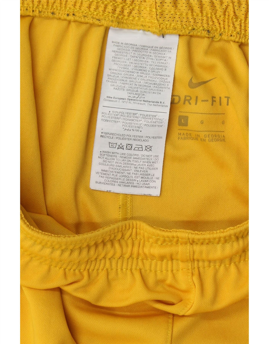 Nike Mens Dri Fit Sport Shorts Large Yellow Polyester