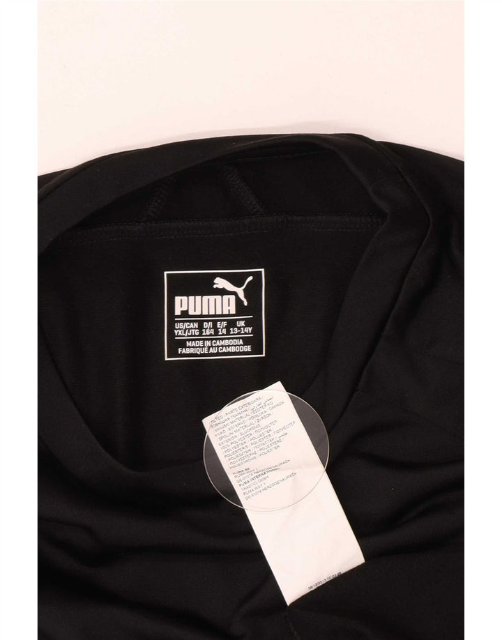 Puma Boys Graphic Sweatshirt Jumper 13-14 Years Black Polyester Sports