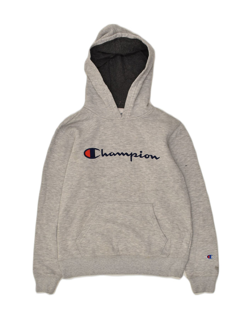 CHAMPION Womens Graphic Hoodie Jumper UK 14 Large Grey Cotton | Vintage Champion | Thrift | Second-Hand Champion | Used Clothing | Messina Hembry 