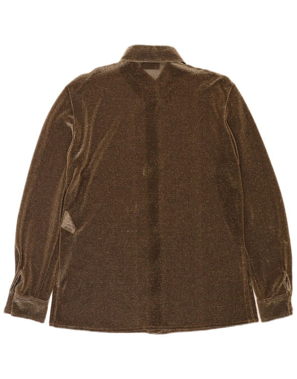 Vera Mont Womens Shirt Blouse UK 12 Medium Brown Polyester