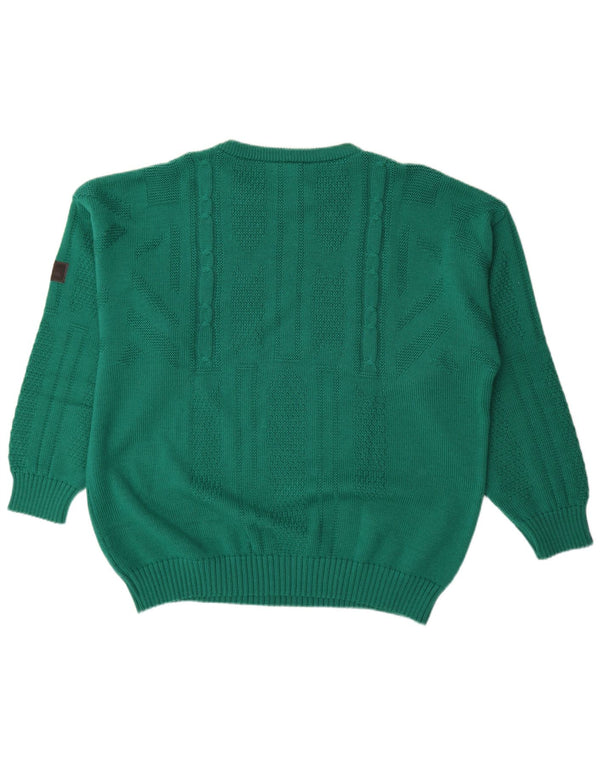Maser M Mens Crew Neck Jumper Sweater UK 46 2XL Green Wool