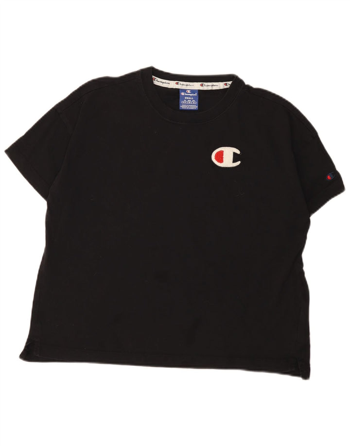 Champion Womens Oversized T-Shirt Top UK 10 Small Black Cotton