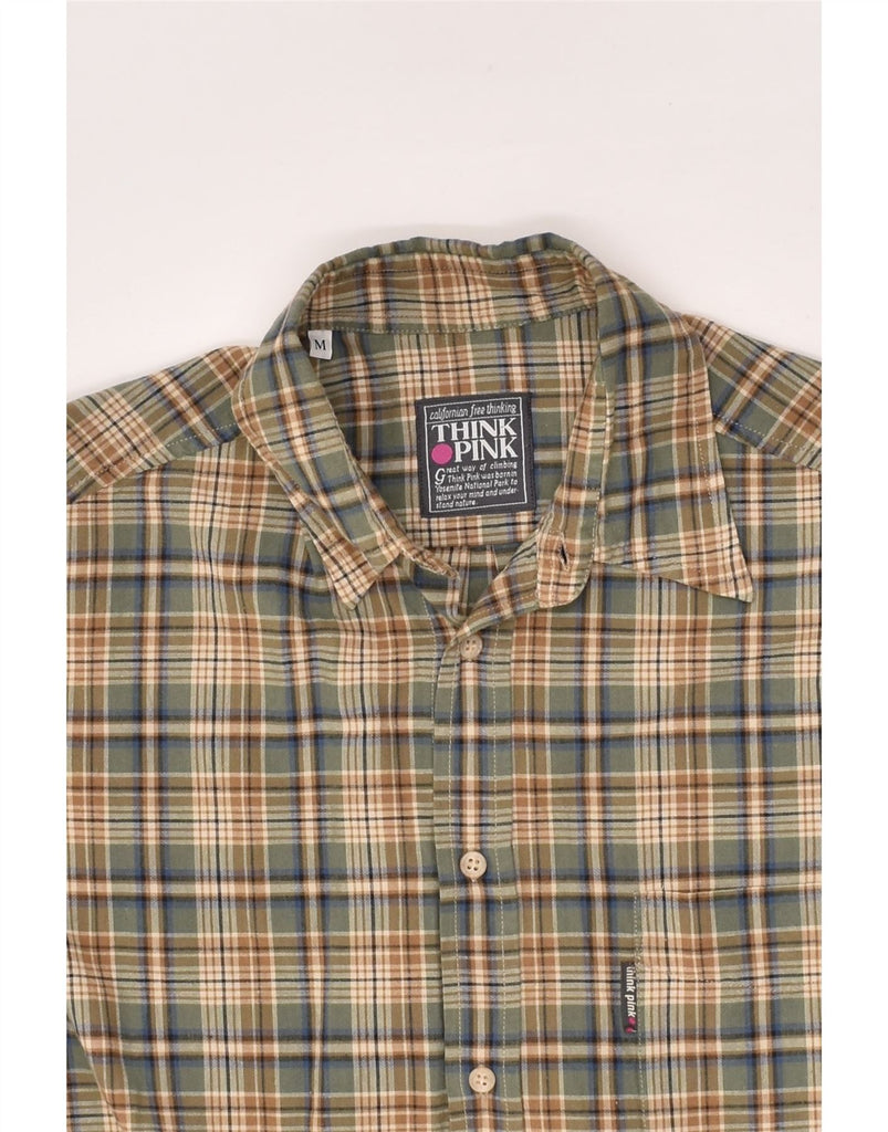 THINK PINK Mens Shirt Medium Brown Check Cotton | Vintage Think Pink | Thrift | Second-Hand Think Pink | Used Clothing | Messina Hembry 