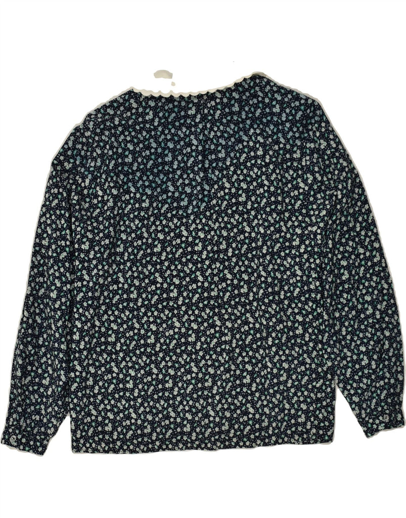 VINTAGE Womens Shirt Blouse IT 46 Large Black Floral | Vintage Vintage | Thrift | Second-Hand Vintage | Used Clothing | Messina Hembry 