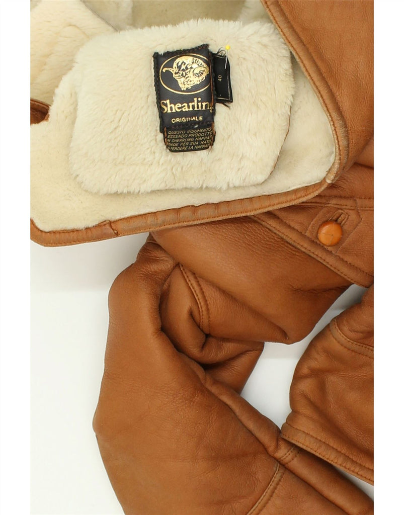 VINTAGE Womens Shearling Jacket EU 40 Medium Brown Shearling | Vintage Vintage | Thrift | Second-Hand Vintage | Used Clothing | Messina Hembry 