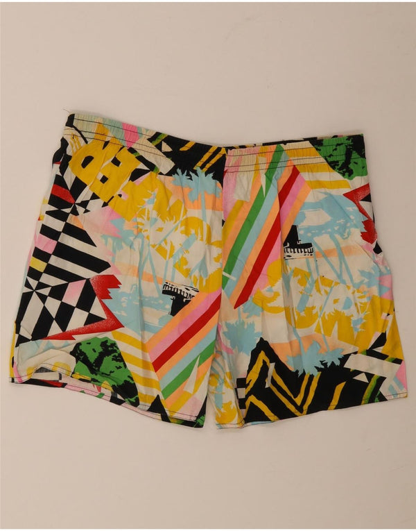 Vintage Mens Swimming Shorts 2XL  Multicoloured Geometric Cotton