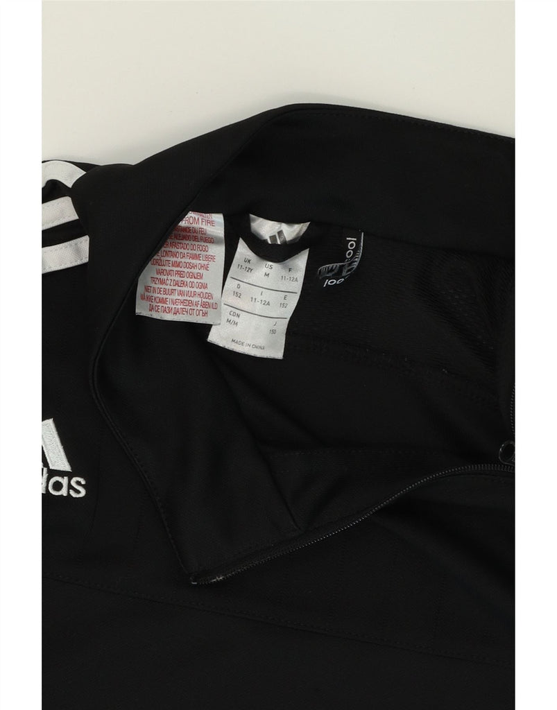 ADIDAS Boys Climacool Zip Neck Pullover Tracksuit Top 11-12 Years Black Vintage Adidas and Second-Hand Adidas from Messina Hembry 