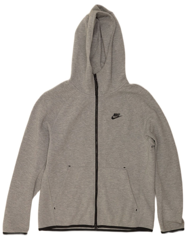 Nike Mens Zip Hoodie Sweater Small Grey Flecked Cotton