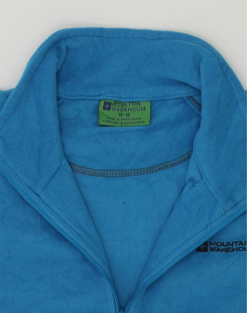 MOUNTAIN WAREHOUSE Boys Zip Neck Fleece Jumper 11-12 Years Blue Polyester | Vintage Mountain Warehouse | Thrift | Second-Hand Mountain Warehouse | Used Clothing | Messina Hembry 