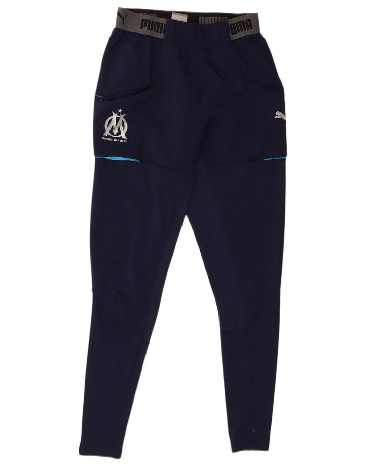 PUMA Mens Graphic Tracksuit Trousers Small  Navy Blue Colourblock