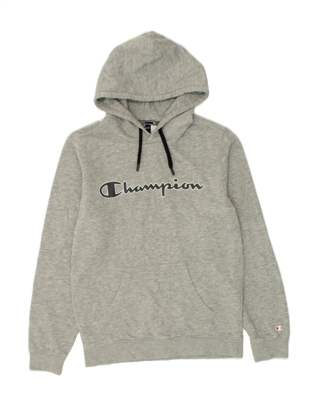 CHAMPION Mens Graphic Hoodie Jumper Small Grey Cotton Vintage Champion and Second-Hand Champion from Messina Hembry 