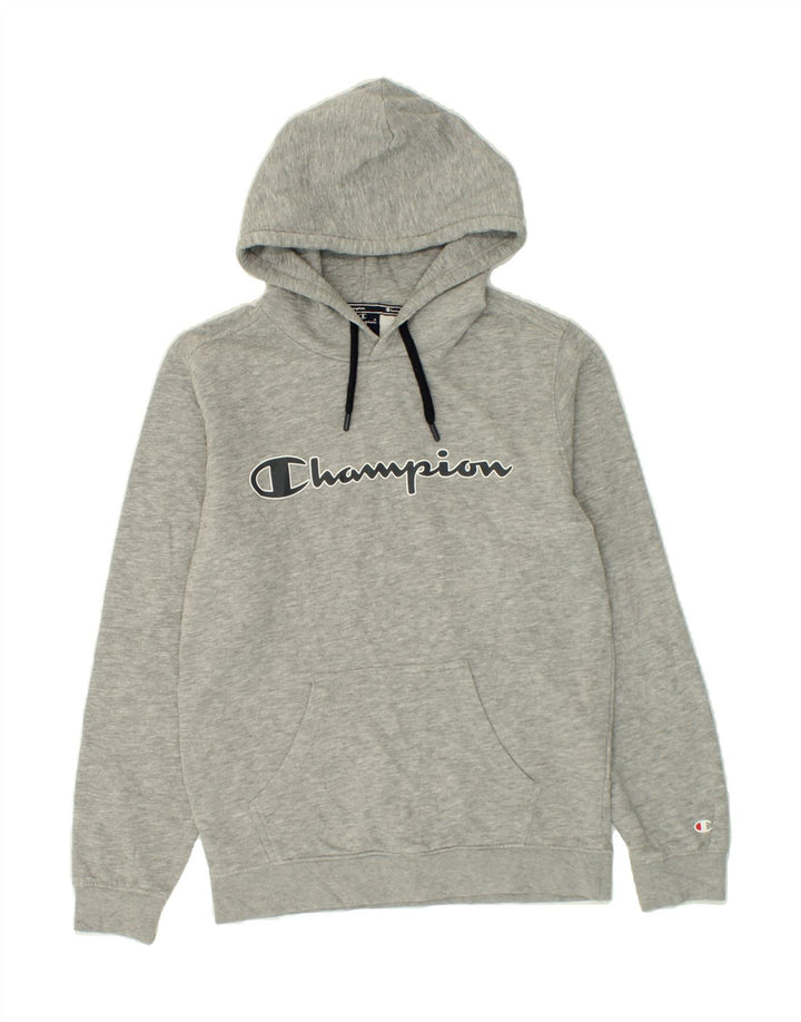 CHAMPION Mens Graphic Hoodie Jumper Small Grey Cotton Vintage Champion and Second-Hand Champion from Messina Hembry 