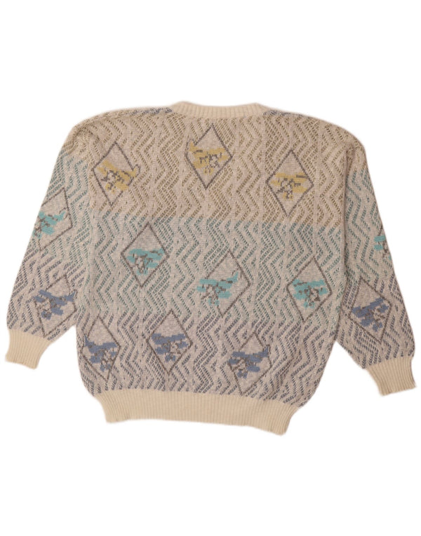 Dornbusch Mens V-Neck Jumper Sweater IT 50 Medium Multicoloured Geometric