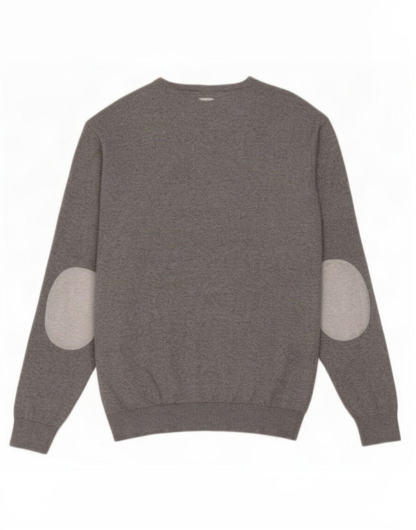 Guess By Marciano Mens V-Neck Jumper Sweater XL Grey Cotton