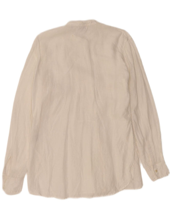 Aspesi Womens Tuxedo Shirt IT 46 Large White Linen