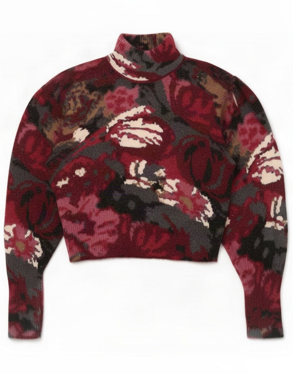 Zara Womens Turtle Neck Jumper Sweater UK 14 Medium Multicoloured Floral