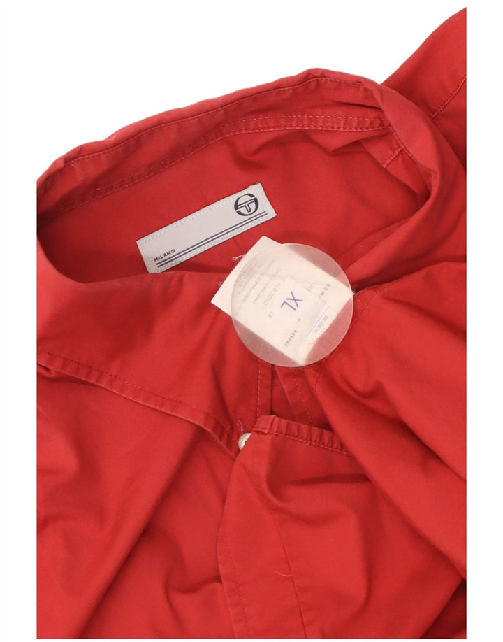 Sergio Tacchini Mens Short Sleeve Shirt XL Red Cotton