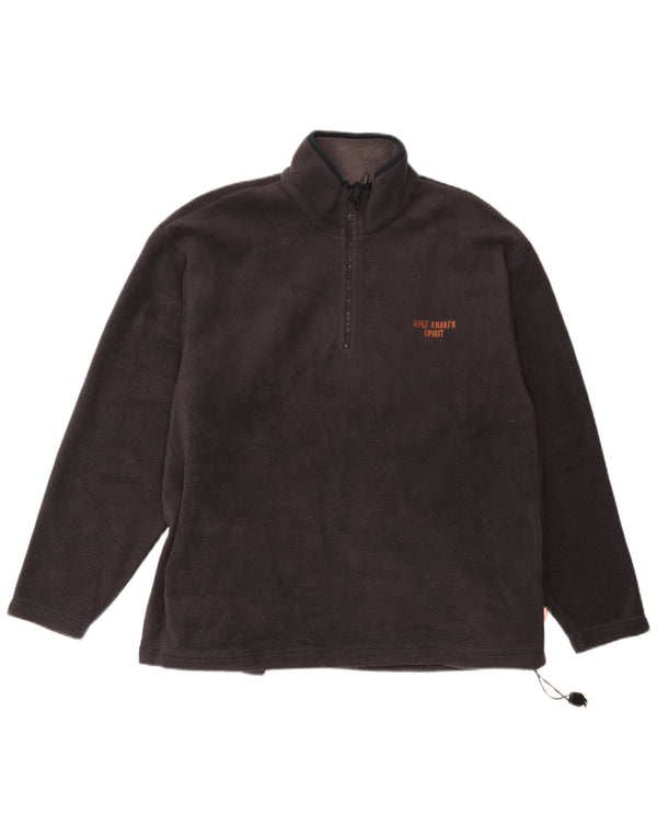 Rifle Mens Zip Neck Fleece Jumper Medium Grey Polyester