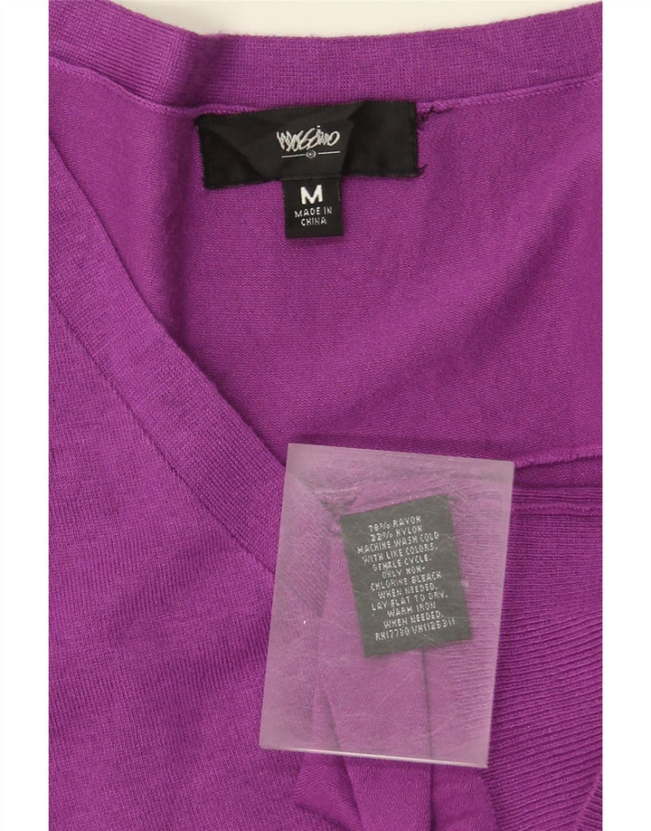 MOSSIMO Womens Cardigan Sweater UK 12 Medium Purple Rayon Vintage Mossimo and Second-Hand Mossimo from Messina Hembry 