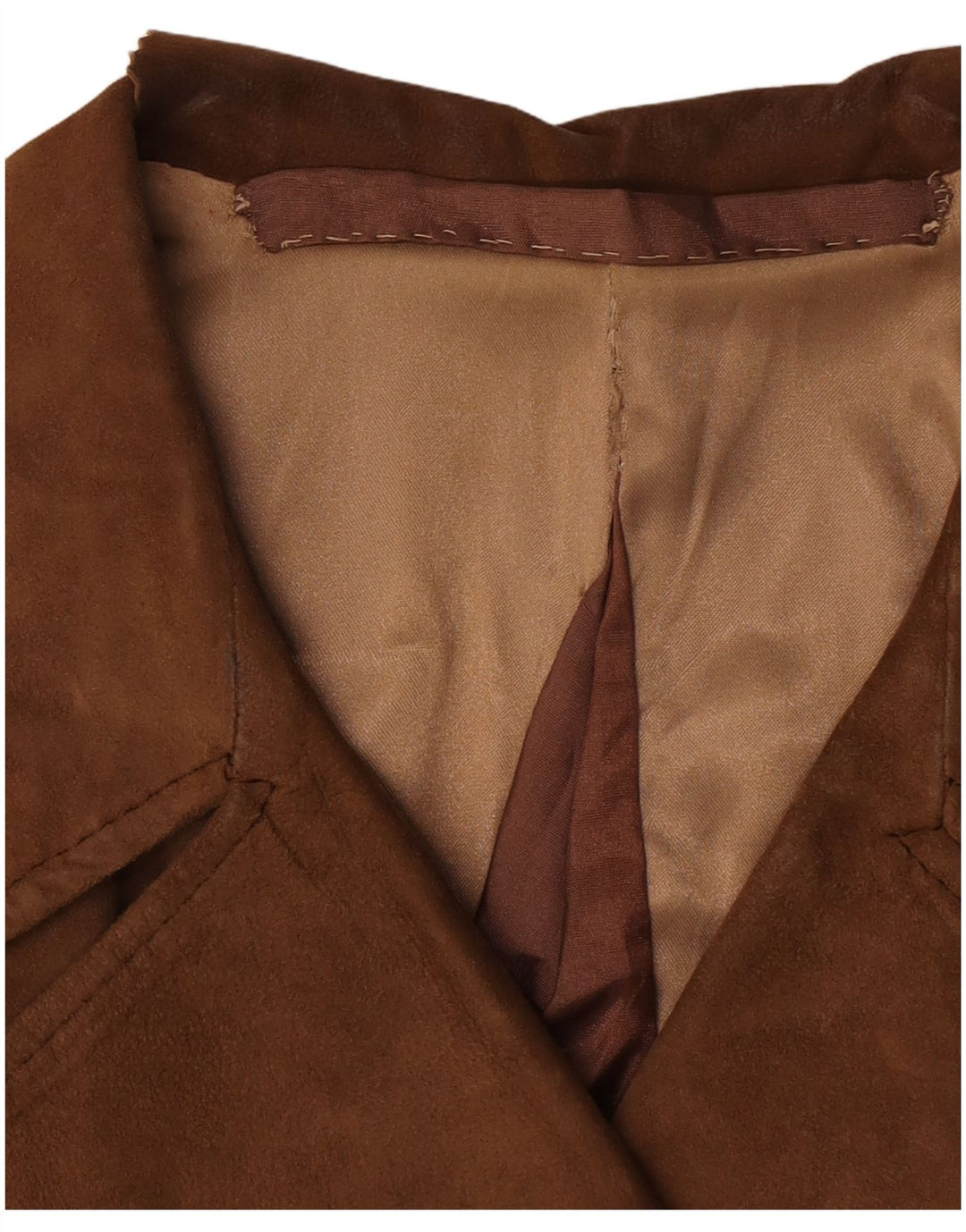 Vintage Womens Suede Trench Coat UK 12 Medium Brown
