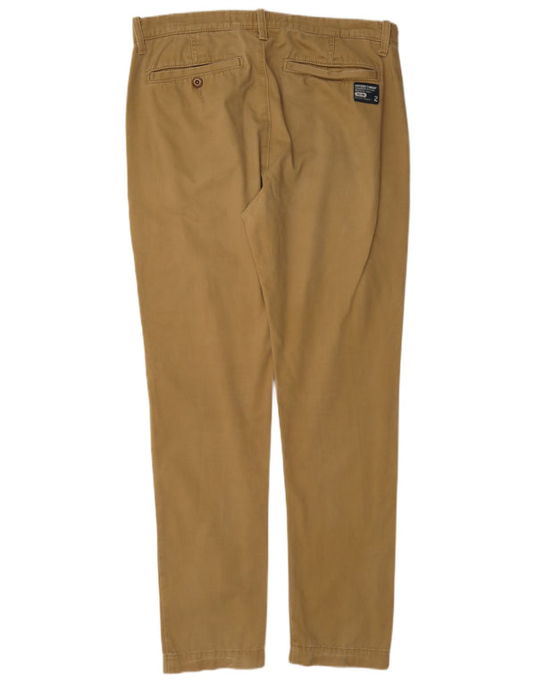 Superdry Mens Slim Chino Trousers Large W36 L31 Beige Cotton
