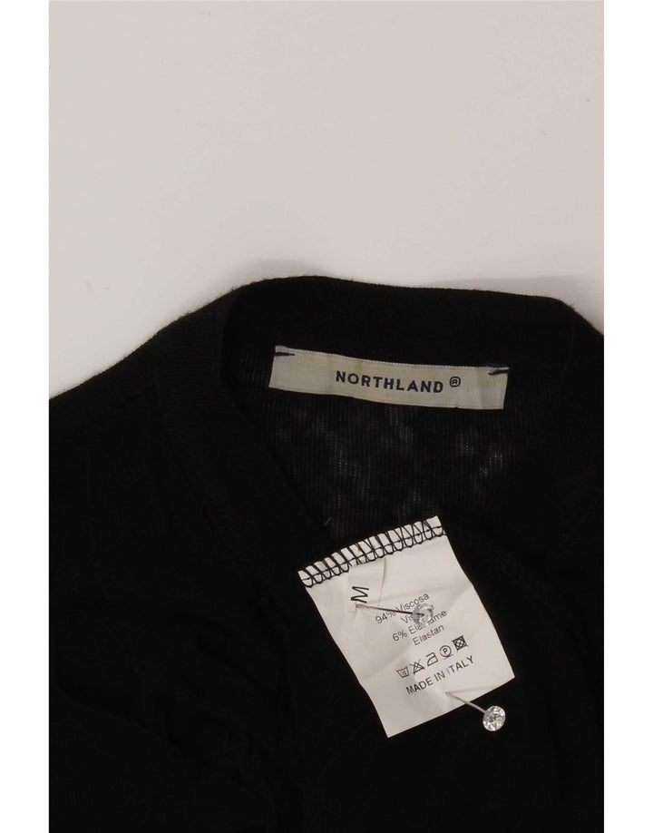 Northland Womens Long Sleeve Ruffle Front Blouse Top UK 12 Medium Black