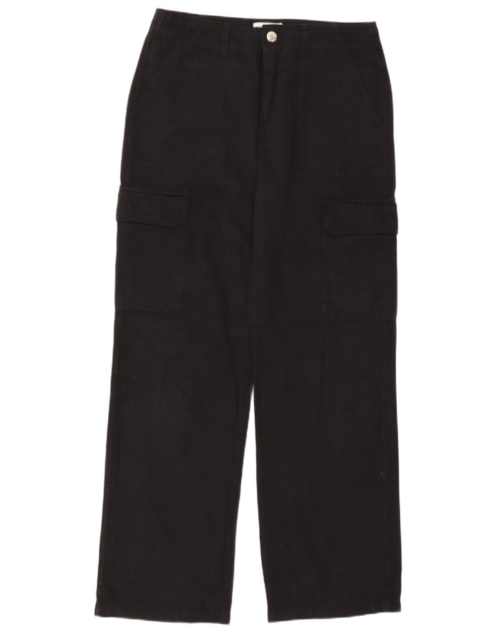 Zara Womens Straight Cargo Trousers EU 40 Medium W30 L30 Black