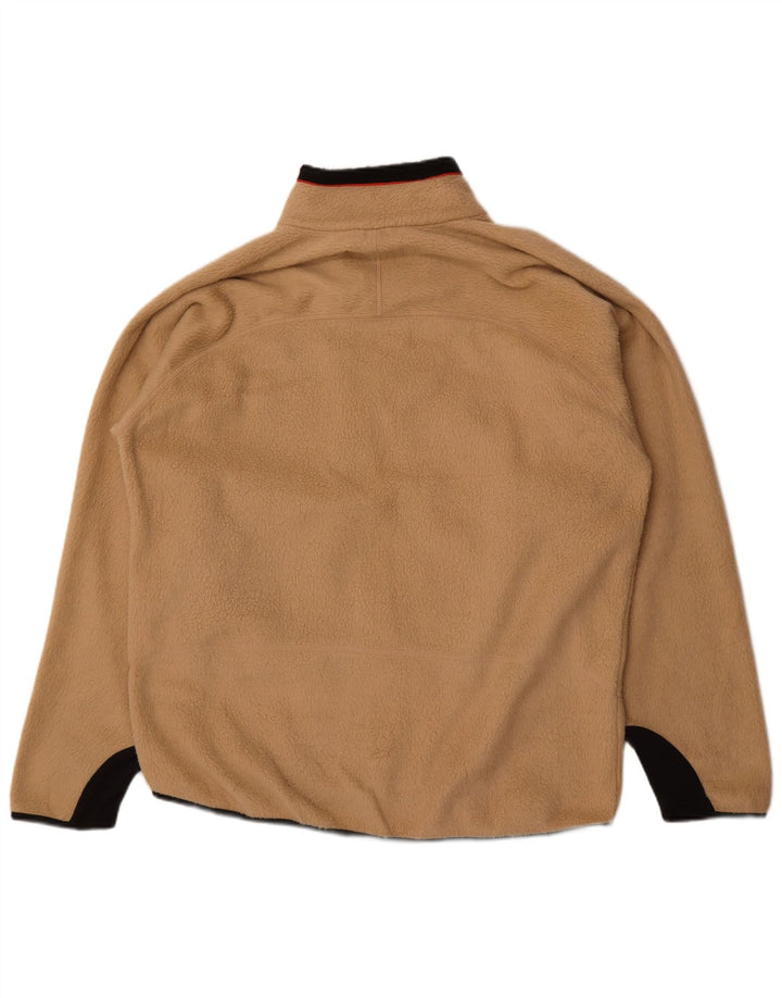 Fila Mens Fleece Jacket UK 44 2XL Beige Colourblock