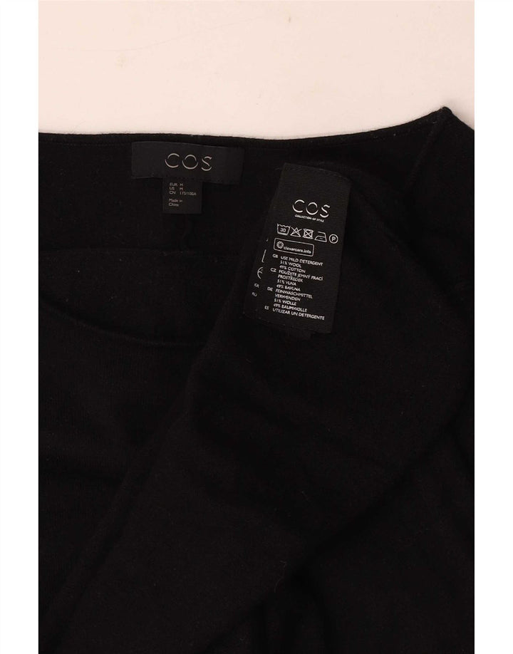 Cos Womens Boat Neck Jumper Sweater UK 14 Medium Black Wool