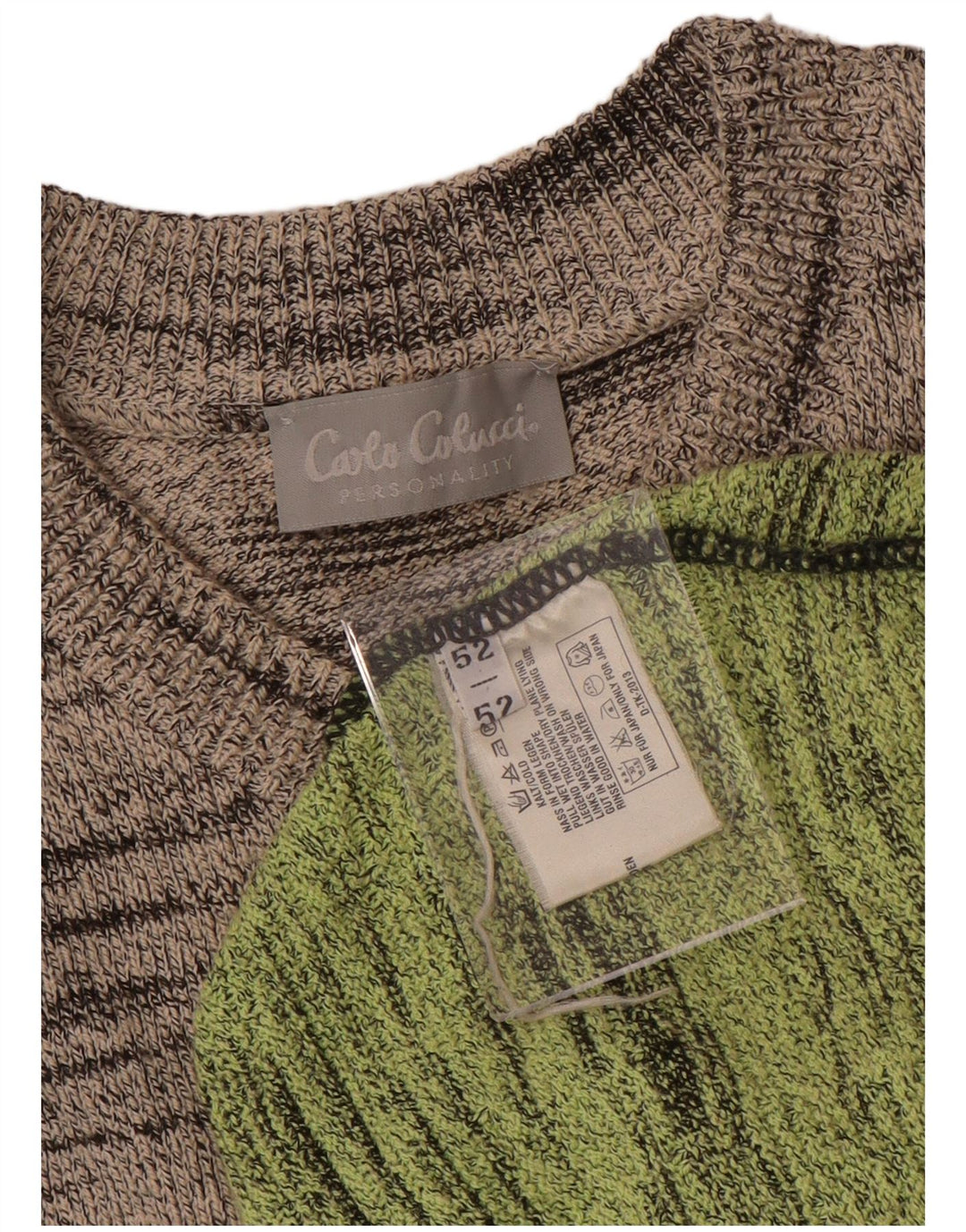 Carlo Colucci Mens V-Neck Jumper Sweater IT 52 Large Multicoloured