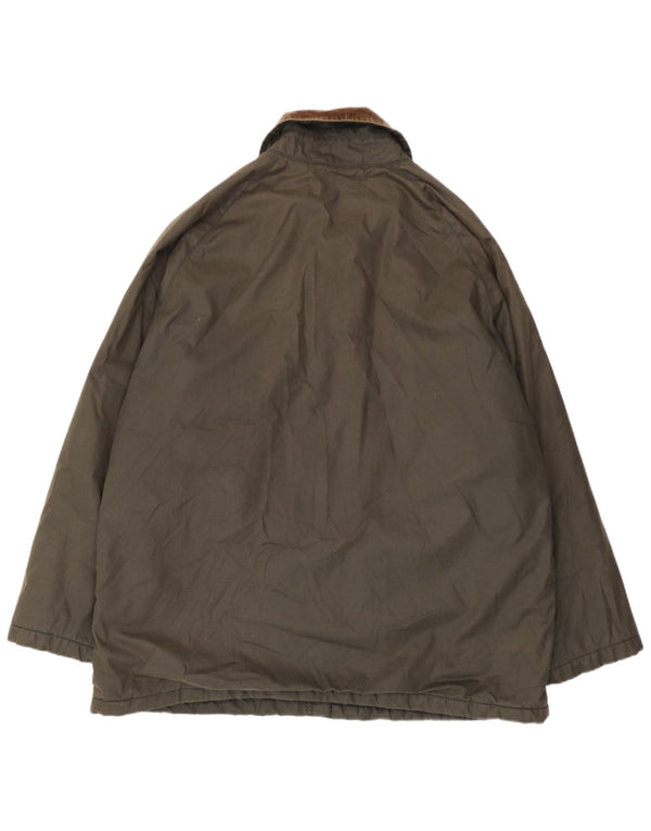 Brugi Mens Waxed Cotton Jacket UK 38 Medium Khaki