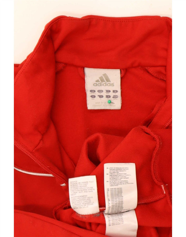 Adidas Mens Zip Neck Sweatshirt Jumper UK 40/42 Medium Red Polyester
