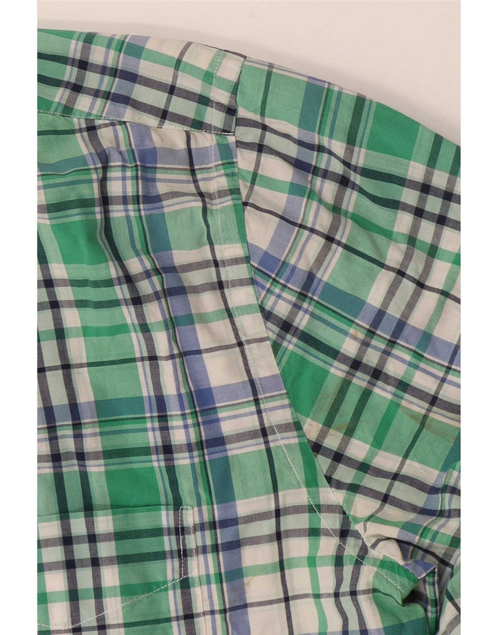 Gant Mens Shirt Large Green Plaid Cotton