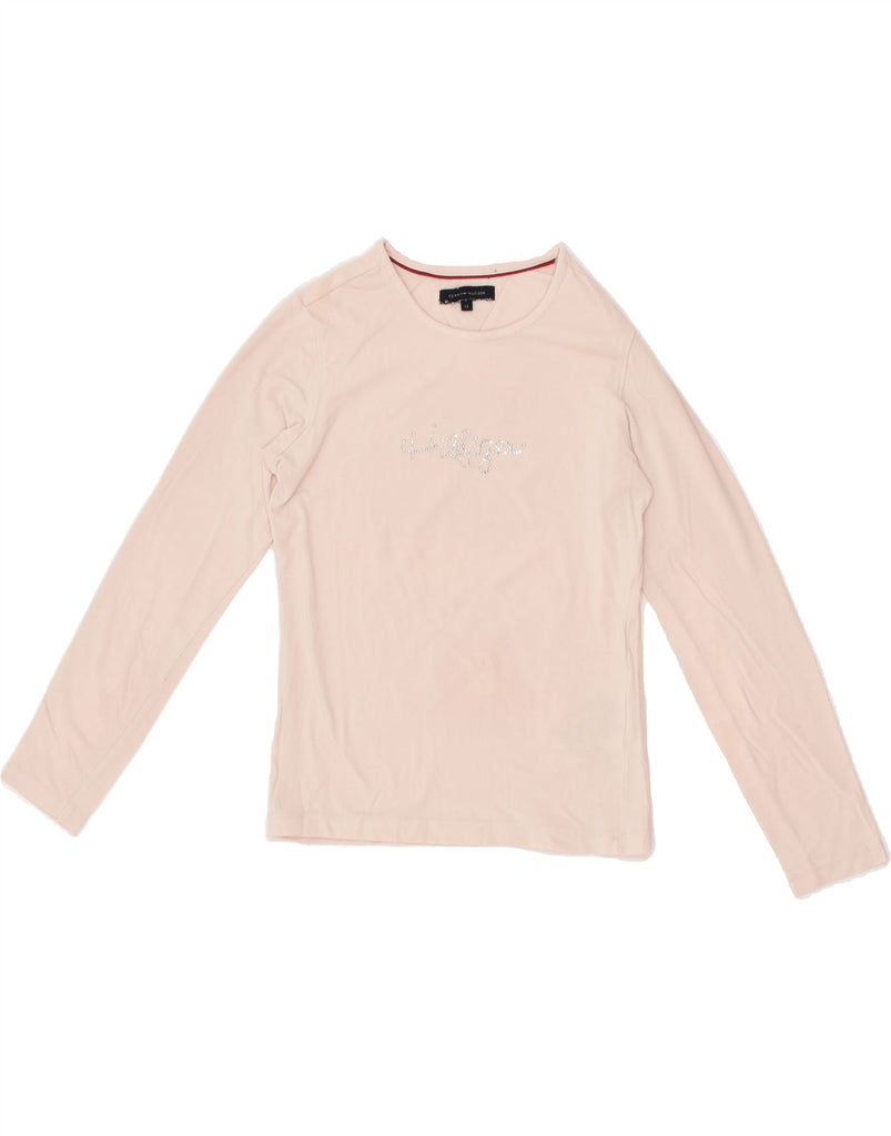 TOMMY HILFIGER Girls Graphic Top Long Sleeve 11-12 Years Pink Cotton | Vintage Tommy Hilfiger | Thrift | Second-Hand Tommy Hilfiger | Used Clothing | Messina Hembry 