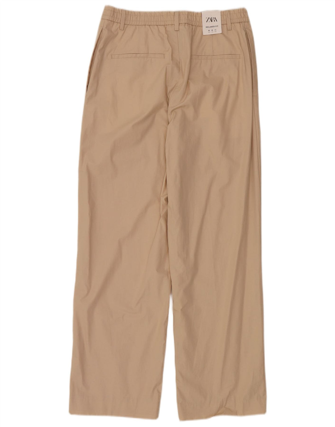 Zara Mens Wide Leg Chino Trousers Medium W31 L30 Beige